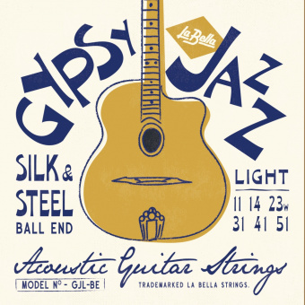 GJL-BE Gypsy Jazz Silk&Steel Комплект струн для акустической гитары, Light, 11-51, шарик, La Bella от магазина Соло в Иркутске