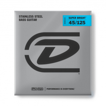 DBSBS45125 Super Bright Комплект струн для 5-струнной бас-гитары, нерж.сталь, Medium, 45-125, Dunlop от магазина Соло в Иркутске