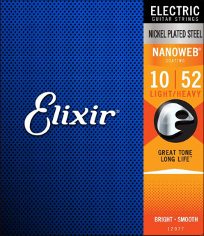 12077 NANOWEB Комплект струн для электрогитары, Light, 10-52, Elixir от магазина Соло в Иркутске