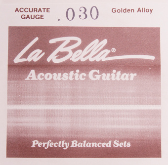 GW030 Golden Alloy Отдельная струна для акустической гитары, 030, бронза, La Bella от магазина Соло в Иркутске