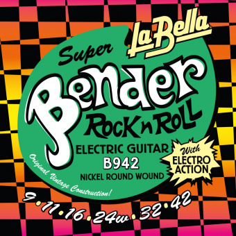 B942 The Bender Super Комплект струн для электрогитары, никелированные, 9-42, La Bella от магазина Соло в Иркутске