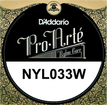 NYL033W Отдельная струна для классической гитары, нейлон/посеребренная, D'Addario от магазина Соло в Иркутске