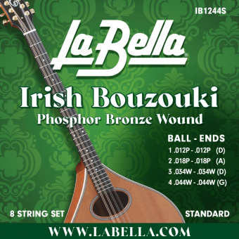IB1244S Комплект струн для ирландского бузуки, фосф.бронза, 12-44, La Bella от магазина Соло в Иркутске