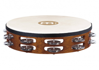 TAH2AB Traditional Тамбурин 10", с кожей, 2 ряда бубенцов, коричневый, Meinl от магазина Соло в Иркутске