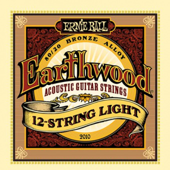 P02010 Earthwood Light Комплект струн для 12-струнной акустической гитары, бронза, 9-46, Ernie Ball от магазина Соло в Иркутске