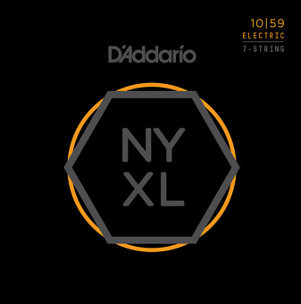 NYXL1059 NYXL Комплект струн для 7-струнной электрогитары, Regular Light, 10-59, D'Addario от магазина Соло в Иркутске
