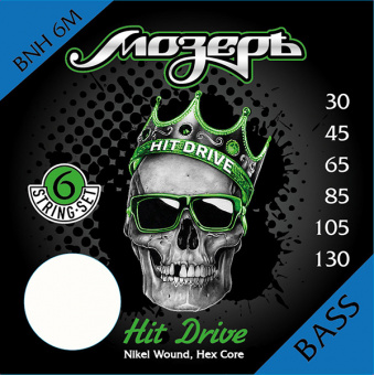 BNH-6М Hit Drive Комплект струн для 6-струнной бас-гитары, никелевый сплав, 30-130, Мозеръ от магазина Соло в Иркутске