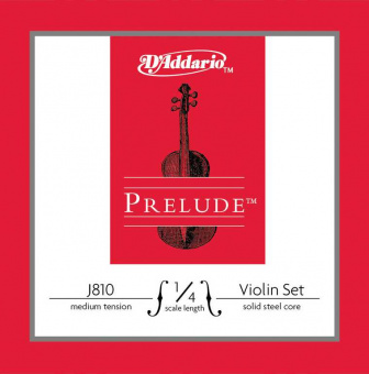 J810-1/4M-B10 Prelude Струны для скрипки размером 1/4, среднее натяжение, 10 комплектов, D'Addario от магазина Соло в Иркутске