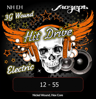 NH-EH Hit Drive Комплект струн для электрогитары, Extra Heavy, 12-55, никель, Мозеръ от магазина Соло в Иркутске