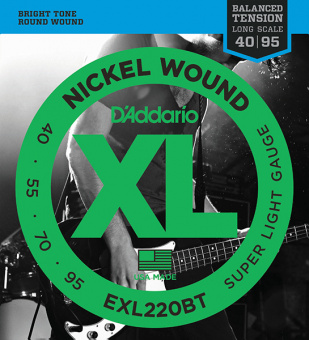 EXL220BT Nickel Wound Комплект струн для бас-гитары, Super Light, 40-95, D'Addario от магазина Соло в Иркутске
