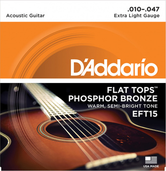 EFT15 FLAT TOPS Струны для акустической гитары фосфорная бронза 10-47 D`Addario от магазина Соло в Иркутске