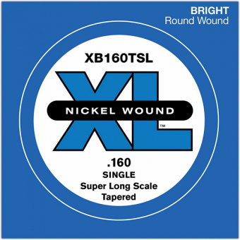 XB160TSL Nickel Wound Tapered Отдельная струна для бас-гитары, .160, Super Long Scale, D'Addario от магазина Соло в Иркутске