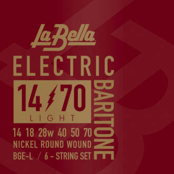 BGE-L Комплект струн для электрогитары баритон, никелированные, Light, 14-70, La Bella от магазина Соло в Иркутске