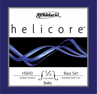 HS610-3/4M Helicore Solo Комплект струн для контрабаса размером 3/4, среднее натяжение, D'Addario от магазина Соло в Иркутске