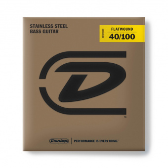 DBFS40100 Flatwound Long Scale Комплект струн для бас-гитары, сталь, 40-100, Dunlop от магазина Соло в Иркутске