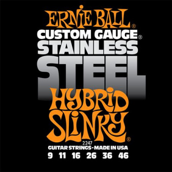 P02247 Hybrid Slinky Steel Комплект струн для электрогитары, сталь, 9-46, Ernie Ball от магазина Соло в Иркутске
