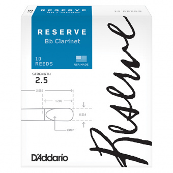DCR1025 Reserve Трости для кларнета Bb, размер 2.5, 10шт., Rico от магазина Соло в Иркутске