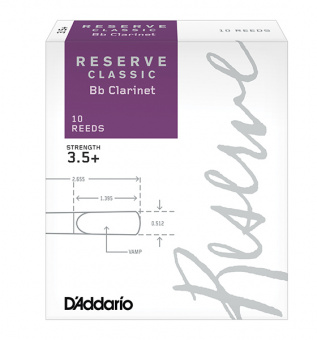 DCT10355 Reserve Classic Трости для кларнета Bb, размер 3.5+, 10шт., Rico от магазина Соло в Иркутске