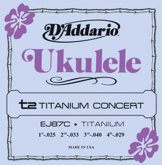 EJ87C Titanium Комплект струн для концертного укулеле, D'Addario от магазина Соло в Иркутске