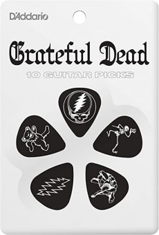 1CBK4-10GD1 Grateful Dead Медиаторы, черные, 10шт, 0,50мм, Planet Waves от магазина Соло в Иркутске