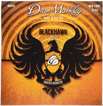DM8020 Blackhawk 80/20 Комплект струн для акустической гитары, с покрытием, 12-53, Dean Markley от магазина Соло в Иркутске