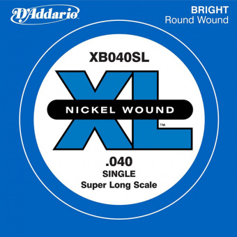 XB040SL Nickel Wound Отдельная струна для бас-гитары, никелированная, .040, Super Long, D'Addario от магазина Соло в Иркутске