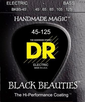 BKB5-45 Black Beauties Комплект струн для 5-струнной бас-гитары, сталь, с покрытием, Med, 45-125, DR от магазина Соло в Иркутске