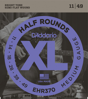 EHR370 Half Round Комплект струн для электрогитары, Medium, 11-49, D'Addario от магазина Соло в Иркутске