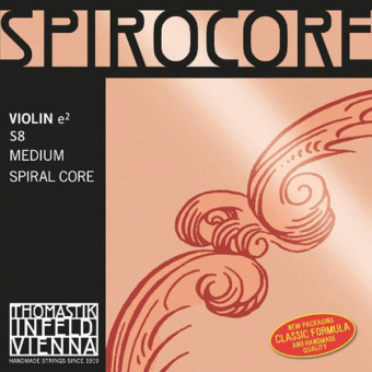S8 Spirocore Отдельная струна Е/Ми для скрипки, размером 4/4, среднее натяжение, Thomastik от магазина Соло в Иркутске