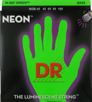 NGB-45 Neon Green Комплект струн для бас-гитары, никелированные, с покрытием, Medium, 45-105, DR от магазина Соло в Иркутске