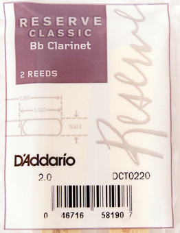DCT0220 Reserve Classic Трости для кларнета Bb, размер 2.0, 2шт., Rico от магазина Соло в Иркутске