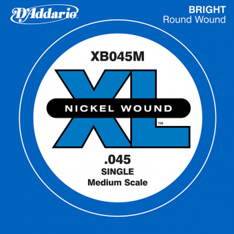 XB045M Nickel Wound Отдельная струна для бас-гитары, никелированная, 045, D'Addario от магазина Соло в Иркутске