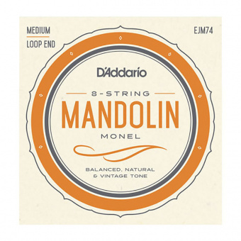EJM74 Monel Комплект струн для мандолины, 11-40, монель-металл, D'Addario от магазина Соло в Иркутске