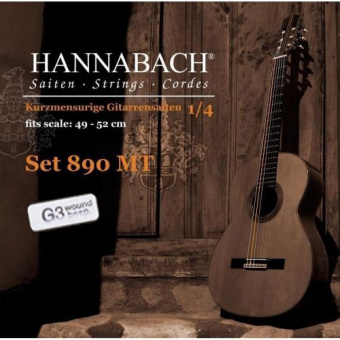 890MTGW14 KINDER GUITAR SIZE Струны для классической гитары 1/4 нейлон/посеребренные Hannabach от магазина Соло в Иркутске