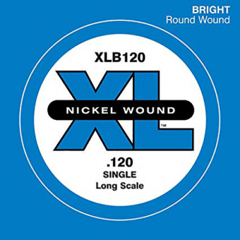 XLB120T Nickel Wound Tapered Отдельная струна для бас-гитары, никелированная, .120, D'Addario от магазина Соло в Иркутске