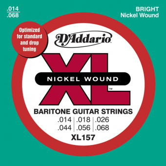 XL157 Nickel Wound Комплект струн для электрогитары баритон, среднее натяжение, 14-68, D'Addario от магазина Соло в Иркутске