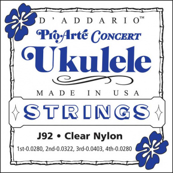 J92 Pro-Arte Комплект струн для концертного укулеле, нейлон, D'Addario от магазина Соло в Иркутске