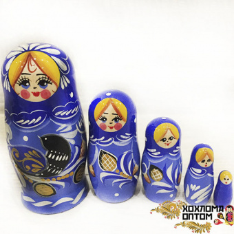 LHM10184 Матрешка "Жар птичка малая" 5 кукольная, Хохлома от магазина Соло в Иркутске