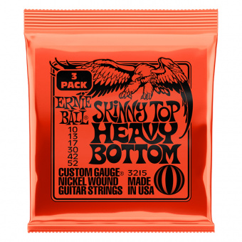 P03215 Skinny Top Heavy Bottom Slinky Струны для электрогитары, 3 комплекта, 10-52, Ernie Ball от магазина Соло в Иркутске