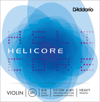 H310W-4/4H Helicore Комплект струн для скрипки размером 4/4, сильное натяжение, D'Addario от магазина Соло в Иркутске