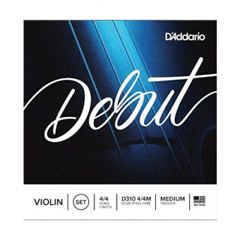 D310-4/4M Debut Комплект струн для скрипки размером 4/4, среднее натяжение, D'Addario от магазина Соло в Иркутске
