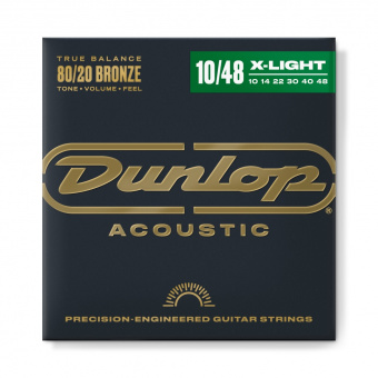 DAB1048 Комплект струн для акустической гитары, бронза 80/20, Extra Light, 10-48, Dunlop от магазина Соло в Иркутске