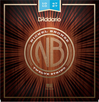 NB1047-12 Nickel Bronze Комплект струн для 12-струнной акустической гитары, Light, 10-47, D'Addario от магазина Соло в Иркутске