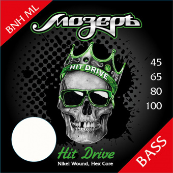 BNH-ML Hit Drive Комплект струн для бас-гитары, никелевый сплав, 45-100, Мозеръ от магазина Соло в Иркутске