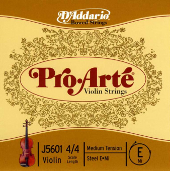J5601-4/4M Pro-Arte Отельная струна E/Ми для скрипки размером 4/4, среднее натяжение, D'Addario от магазина Соло в Иркутске