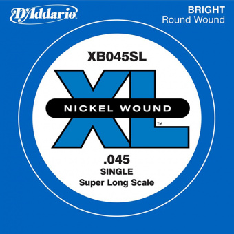 XB045SL Nickel Wound Отдельная струна для бас-гитары, никелированная, .045, Super Long, D'Addario от магазина Соло в Иркутске