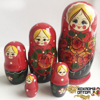 LHM10162 Матрешка "Вятка красная" 5 кукольная, Хохлома от магазина Соло в Иркутске