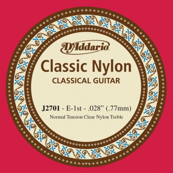 J2701 Classical Отдельная 1-ая струна для классической гитары, нейлон, норм. натяжение, D'Addario от магазина Соло в Иркутске