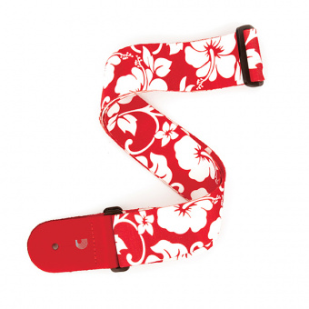 P20S1502 World Ремень для гитары, рисунок «Hibiscus», красный, Planet Waves от магазина Соло в Иркутске