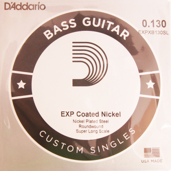 EXPXB130SL Coated Nickel Wound Отдельная струна для бас-гитары, с покрытием, 130, D'Addario от магазина Соло в Иркутске